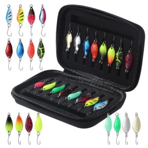 Forellen Blinker Set mit 16 Stücken Spoons Forelle Ködern, ideal für Fischfang im Süßwasser- oder Meerwasserbereich