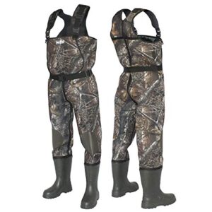FortMen Wathose Neopren 5mm Herren Anglerhose mit Eva Stiefeln, wasserdichte Watthosen für Fischer und Angler