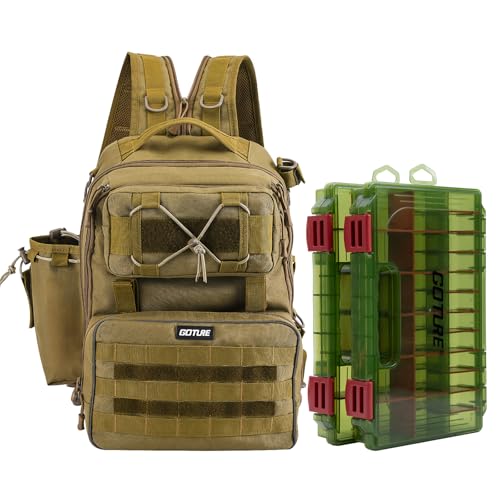 Robuster und wasserdichter Angelrucksack mit mehreren Aufbewahrungsmöglichkeiten und praktischen Tragemöglichkeiten für Salzwasser- und Süßwasserfische