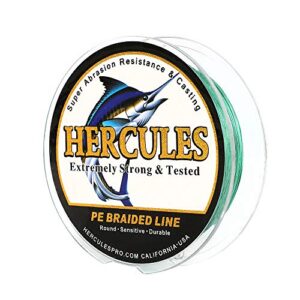 HERCULES Super Cast 100m - 2000m Yards Geflochtene Angelschnur, PE Geflecht Fischdraht, 8 Stränge, ideal für Salzwasser und Süßwasser-Fischen