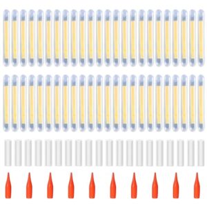 Knicklichter Angeln Extra Hell, 50 Stück Glühstifte für Nachtangeln und Meeresangeln, hell leuchtende Angel Knicklichter Grün mit roter Kopf und transparentem Schlauch