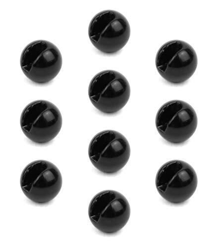 Set aus 10 schwarzen Tungstenperlen mit Loch in der Mitte, 4mm Durchmesser und 0,5 Gramm Gewicht.