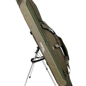 Komfortables und sicheres Rutenfutteral für Angelrute mit drei Hauptfächern, Außenfächern und Standfunktion