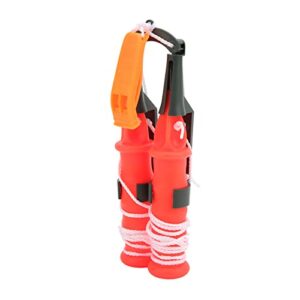 Sicherheitspickel zum Eisfischen, Notfall-Pfeifenwerkzeug für Outdoor-Wanderungen, NIZUUONE Produkt mit orangefarbigen Griff und Notfallpfeife