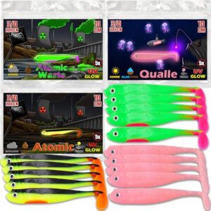 Paradox Fishing Zander Gummifische 10cm - 3er Set, hochwertige Gummifische für den erfolgreichen Zanderfang bei Dunkelheit und trüben Wasser