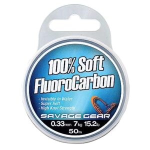 Savage Gear Soft Fluorocarbon Angelschnur 0,46mm 35m 12,3kg monofil - hochwertige Vorfachschnur für Raubfisch-Angeln