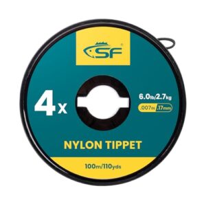 Nylonspitzenschnur für Fliegenfischen, transparentes Monofilament, Spitzen und Vorfächer für Forelle, 75 m Länge, 4X, in einem Pack