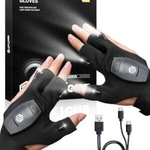 ThxToms LED Handschuhe mit Licht, Geschenke für Männer Weihnachten, Angelzubehör, Angler Geschenke für Papa, Geburtstagsgeschenk für Männer