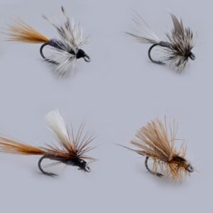 Trockenfliegen, Ein Dutzend, Caddis Parachute und andere Spezialformen - perfekt für Fliegenfischen