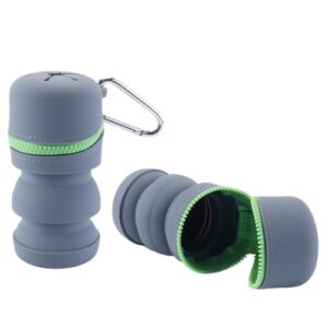 VOANZO Faltbarer Silikon Mülleimer für Fliegen Angeln mit Reißverschluss und Haken - Multifunktionale Tragbare Box