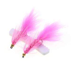 Woolly Bugger Forellenanglern, Wooly Bugger Streamer | Fliege Forelle | 2 Stück Pink