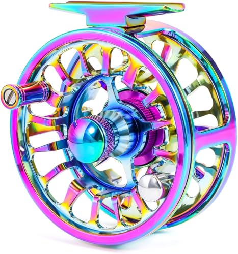 Yun Nong Fliegenfischrolle, CNC gefräste Aluminiumlegierung, leichte Rolle für Forellen, Größe 5/6, 7/8, langlebige und kompakte Fliegenrolle für Süßwasserangeln