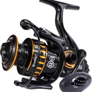 Yun Nong Leichte Spinn-Angelrolle, ultraglatte 12 + 1 Edelstahl-Kugellager für Süßwasser- und Karpfenangeln, präzise gefräste Zahnräder für Posen-/Grobangeln