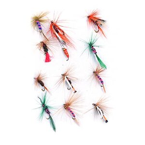 12-teiliges Fliegenfisch-Set für Forelle und Barsch, inklusive 12 lebendiger Fliegen auf Premium-Haken, ideal für Angler aller Fertigkeitsstufen