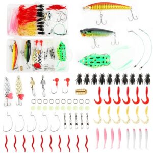 Vollständiges Angelzubehör-Set für verschiedene Fischarten in Süß- und Salzwasser, 93 Teile