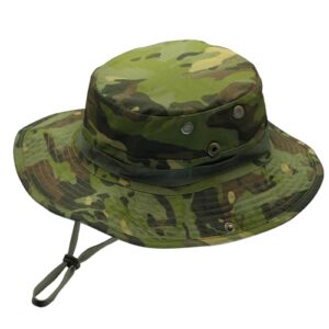 Buschhut für Herren und Damen, Camouflage Dschungel Hut mit UV-Schutz, ideal für Outdoor-Aktivitäten wie Wandern, Camping, Joggen und mehr