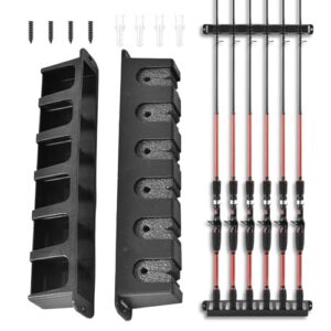 Stabiler und robuster Wandhalter für 6 Angelruten, ideal für Garage, Boot und Lagerbereiche