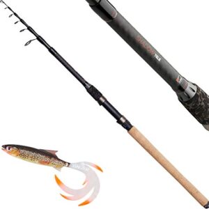 Professionelle Teleskoprute D-A-M Shadow Tele 60 zum Spinnfischen, perfekt für Zander, Hecht und Karpfen