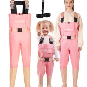 DaddyGoFish Wathose für Kinder und Erwachsene zum Angeln und Jagen mit einer Tasche und einem Wathose-Aufhänger. Wasserdichte und langlebige Wathose mit praktischer Brusttasche und Stiefelinlegesohlen.