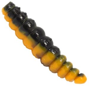 FTM Omura Baits Larvy Käse Gummiköder Schwarz/Ocker 10 Stück
