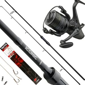 Karpfen Angelset, Karpfen Rute 2-teilig, Fischzeux Profi Set, Karpfen Angelrolle, Kohlefaser Rute