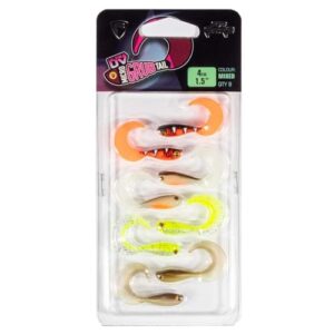 Set mit 8 Gummifischen in verschiedenen UV-Farben von Fox Rage für die Raubfischangeln, ideal zum Verstecken im Wasser und mit UV-Beleuchtung