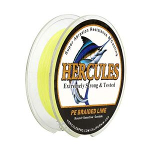 Hercules Super Cast 100m - 2000m geflochtene Angelschnur für Salzwasser und Süßwasser, PE Geflecht Fischdraht, 6lb bis 100lb Test