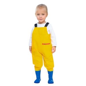Wasserdichte Kinderoverall mit integrierten Stiefel - Robuste Konstruktion für Jungen und Mädchen - Bequem bei Sand- und Wasserspielen