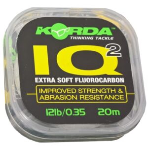 Korda IQ2 Vorfachschnur 12lbs, 20m, fluorocarbon Line für Karpfenangeln und Vorfachfischerei