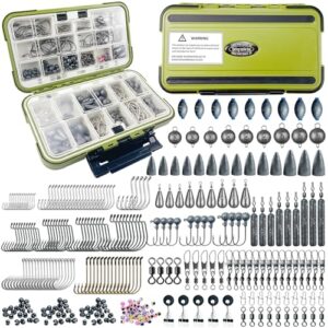 L PATTERN 306 PCS Angelzubehör Kit mit Tackle Box und verschiedenen Angelhaken, Jigs, Swivels Snaps und Angeln Perlen