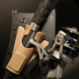 NULAOBA Rutenhalter Gürtel - Verstellbarer Freihändiger Einschub-Angelruten-Hüftholster, Tragbares Taillenwangürtel für Outdoor mit Stangeneinsatz (Braun)