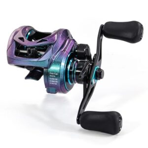 Sougayilang MAX Baitcaster Angelrolle mit magnetischer Bremskraft und 8:1 Hochgeschwindigkeitsverhältnis, Carbonfaserbremse bis 18lb.