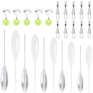 25 Stück Spirolino Forelle Set, Forellen Angelzubehör Set, 5 X Spirolino Sinkend und 5 X Sbirolino Schwimmend mit 10 Dreifachwirbel & 5 Schnurstopper Angeln