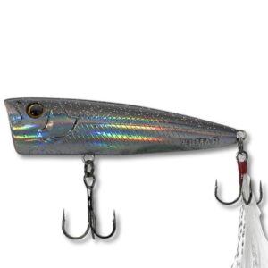 Bleifreies Topwater Köder für Angeln, Popper Lure mit UV-Federn für Fischen wie Hecht und Barsch