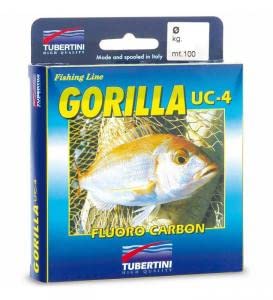 Tubertini Fluorocarbon Gorilla UC4 100 m 0,22 mm - Hochwertiges Flusenkarbonat für die Jagd nach großen Fischen mit extremer Reißfestigkeit und UV-Stabilität.