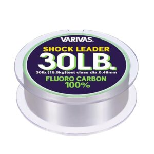 Varivas Fluorocarbon Shock Leader Line 30m 30lb - hochwertige Fluorocarbon-Schnur für Angeln, Länge 30 Meter, Gewicht 30 Pfund