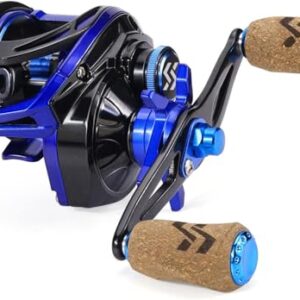 Baitcast-Angelrolle mit Magnetbremse, 7.3:1 Hochgeschwindigkeitsübersetzung für Karpfen-, Grob- und Posenangeln, ergonomisches Griff-Design