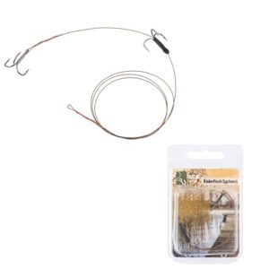 Das Zite Fishing Hecht Köderfisch-System ist ein leistungsstarkes Werkzeug für die Angel von Hechten. Es besteht aus einem stabilen Doppel-Drilling-Konstruktion, der sicherstellt, dass der Köderfisch sicher und zuverlässig gehalten wird.