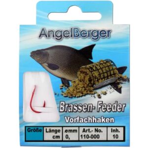 Angel Berger Vorfachhaken - gebundene Haken für Fischfang, Gr. 10, 0,18mm