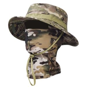 Camo Sonnenhut mit Balaclava Gesichtsmaske für Jagd, Fischen oder Wandern - UV-Schutz und Schutz vor Wind und Wetter