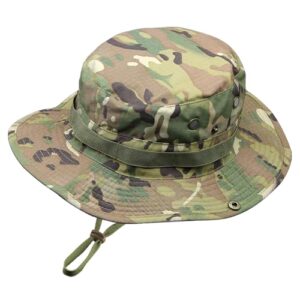 Camouflage-Dschungel-Hut für Herren und Damen - Outdoor-Hut mit UV-Schutz und Schattenbildung