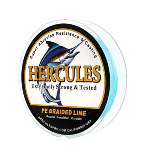 Hercules Super Cast Geflochtene Angelschnur, 10lb - 300lb Test für Salzwasser und Süßwasser, PE Geflecht Fischdraht Superline 8 Stränge
