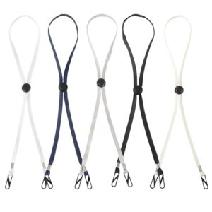 5stk Hutbänder für Wind, Verstellbare Kinnkordelclips Anti-Verlust- und Winddichte Kappenseile Kappenhalter für Golf Bootfahren Angeln Outdoor-Aktivitäten (5 Farben)