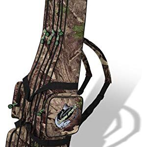 Norman Rod Case Angelkoffer Futteral mit 2, 3 oder 4 Ruten-Fächern - stark wasserabweisender Fishing Rucksack Farbe Waldtarn 2 Innenfächer Größe 125 cm