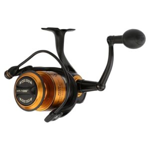 PENN Spinfisher VII Meeresangelrolle, robuste und leistungsstarke Angelrolle mit IPX5 Dichtung, geeignet für verschiedene Fischarten, Unisex, Schwarz Gold