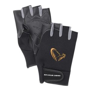 Schutzhandschuhe Neopren für Outdoor-Aktivitäten, halbfingerige Handschuhe XL Schwarz von Savage Gear, Wasserfest, atmungsaktiv, flexibel und widerstandsfähig.