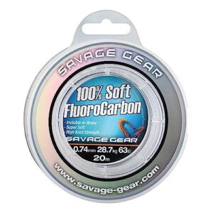 Savage Gear Soft Fluorocarbon Schnur, hochwertige Angelschnur für effektives Angeln, monofilsche Schnur aus Fluoro Carbon, Vorfachschnur oder Leader für Vorfächer zum Fischen