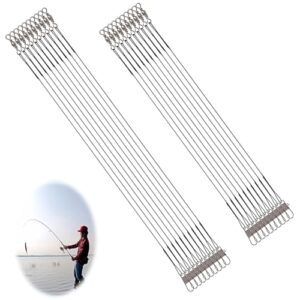 20 Stück Stahlvorfach Hecht, 25 und 30cm Schwarz Fluorocarbon Vorfach Leader mit Wirbel & Karabiner Spinnvorfach Vorfach Zum Spinnangeln Angelvorfächer Für Salzwasser Süßwasser