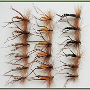 Hüpfköder zum Fliegenfischen, 18 Stück in Schwarz, Braun und Orange, Auswahl, X363, 10/12