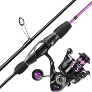 Yun Nong Ultraleichte, empfindliche 2-teilige Forellen-Spinnrute und Rolle mit Edelstahlführungen und Eva-Griff für Reisen, Süß- und Salzwasserangeln
